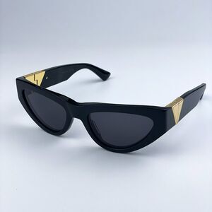 NEW Bottega Veneta BV1176S 001 Black Grey Cat Eye Women Sunglasses